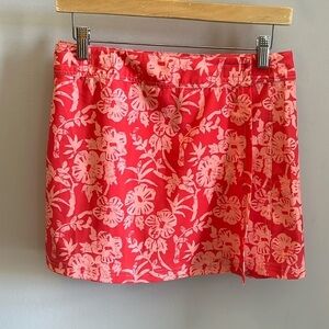 RipSkirt Hawaii Wrap Skirt Pink Floral Hibiscus Mini Size XS Length 1 Rip Skirt